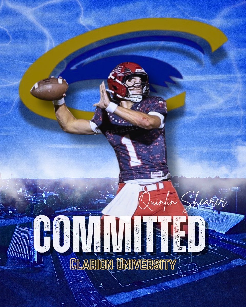quinlinshearer's tweet photo. Committed!
@CoachDurish @ClarionFootball @WillAdkins_2 @CoachJaimieT https://t.co/qEnoHz2hSW
