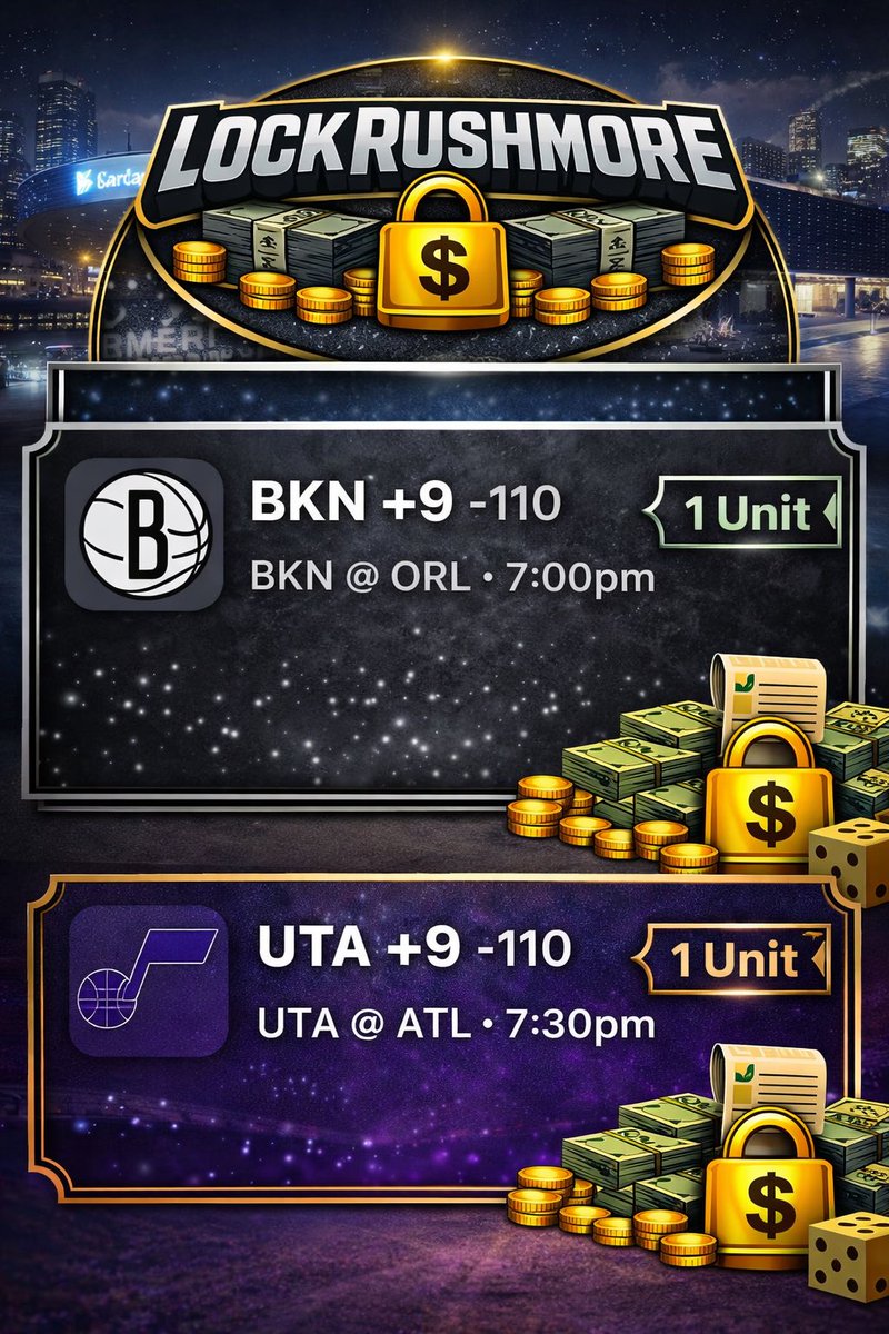 LockRushmore's tweet image. Let’s have a day. 🏀🏀

Like and follow if you’re tailing💸💸

#Gambling𝕏 #NBA #Nets #Bets #Jazz #Parlay #Props