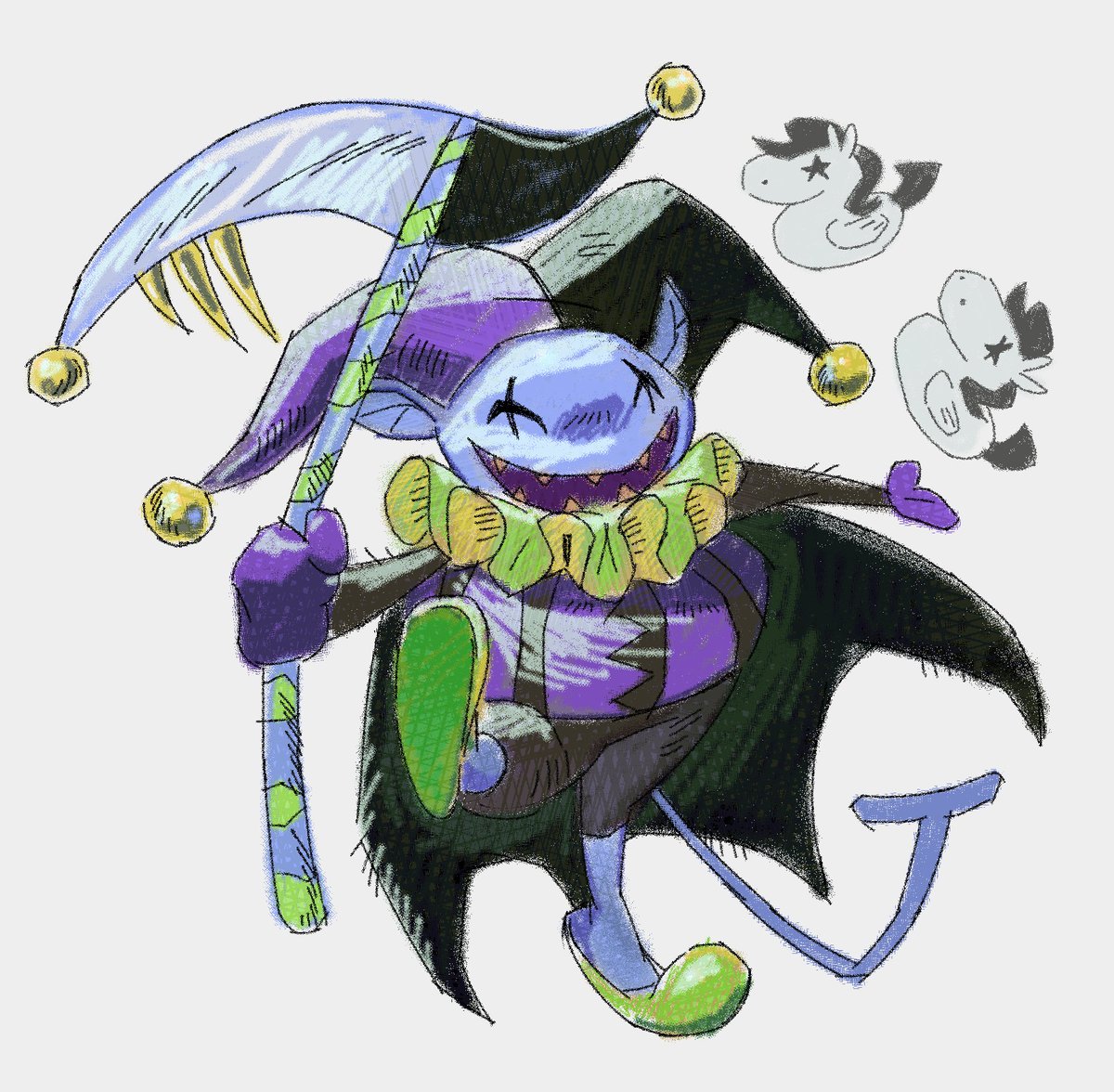deltarisuet's tweet image. jevil post
#deltarune
