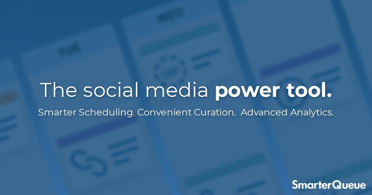 Looking to automate and systematize your social media management so you can be more efficient and effective?

Check out SmarterQueue, which is the tool we love to use at the Chamber!

smarterqueue.com/?afmc=sy