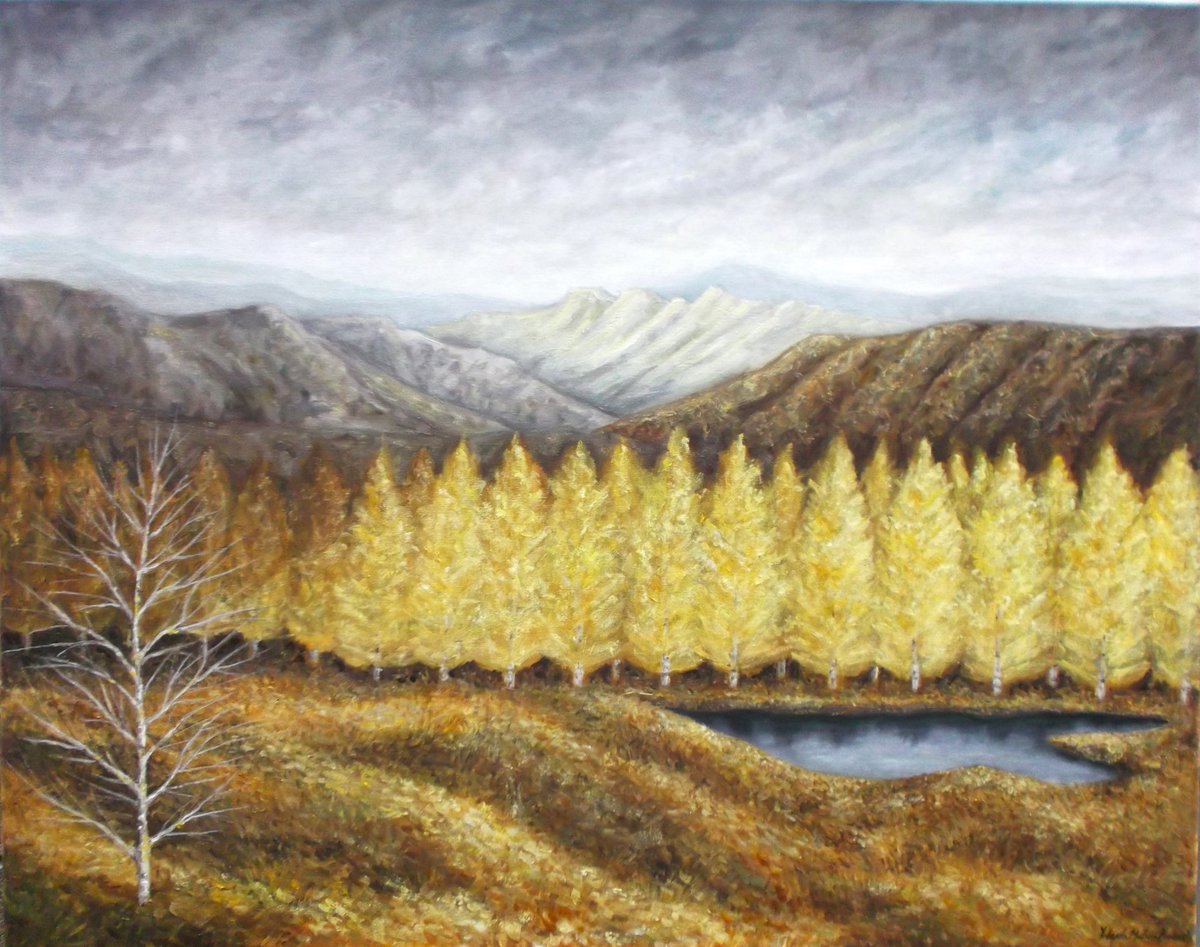 Paisaje de montaña con línea de árboles, óleo sobre lienzo 92 x 73 cm.
ymb-arte.com/paisaje-de-mon…
