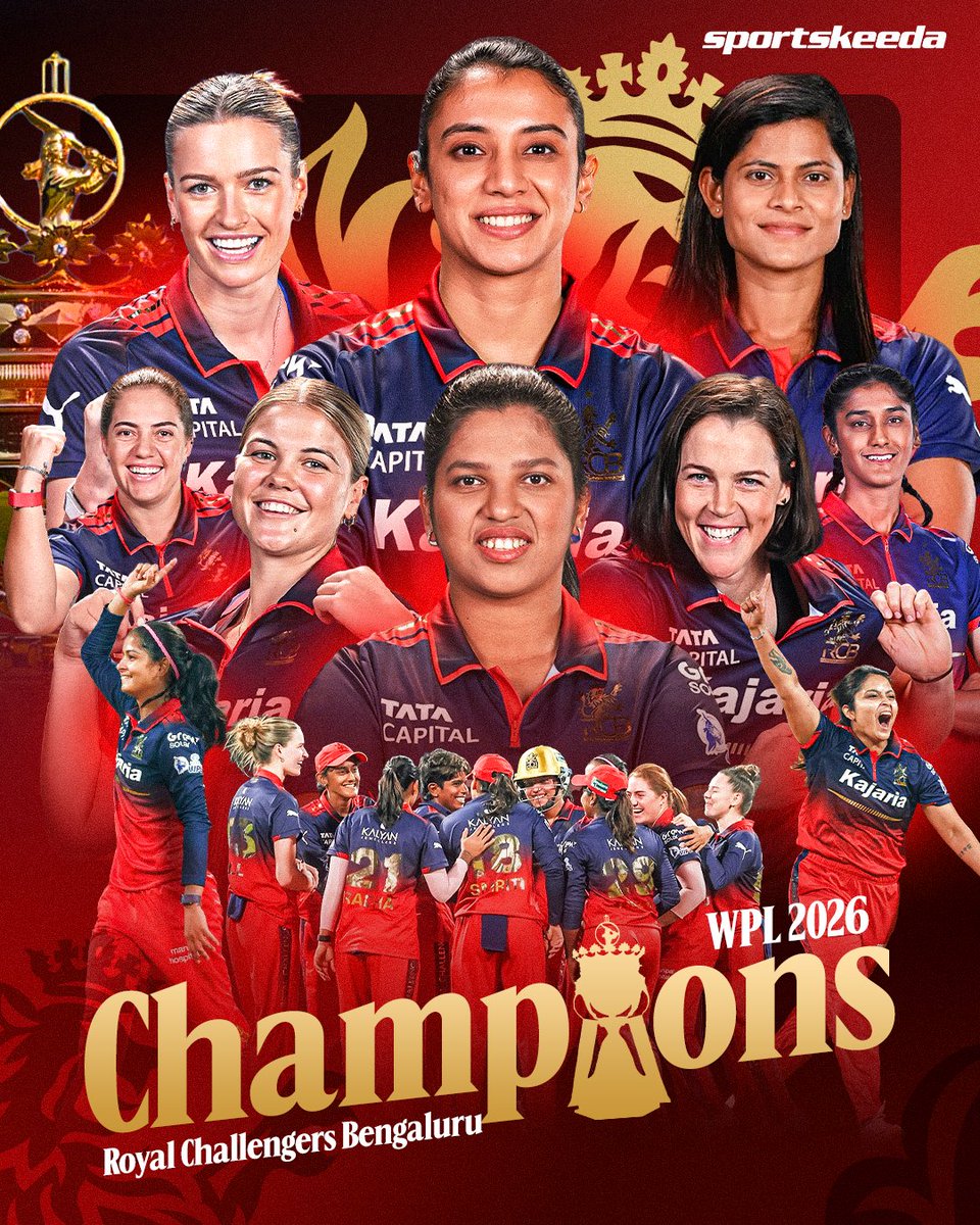jawedali21's tweet photo. RCB ने फिर साबित कर दिया 🔥

मेहनत, जज़्बा और टीम स्पिरिट हो तो इतिहास दोहराया जा सकता है! 🏆
WPL ट्रॉफी पर दूसरी बार RCB का नाम उकेर जाना सिर्फ जीत नहीं,
ये हर उस फैन की उम्मीद की जीत है जो सालों से इंतज़ार करता रहा। ❤️

Ee Sala Cup Naamdu अब सिर्फ नारा नहीं, हकीकत है! 💪🔥 https://t.co/bQKfU1BKpt