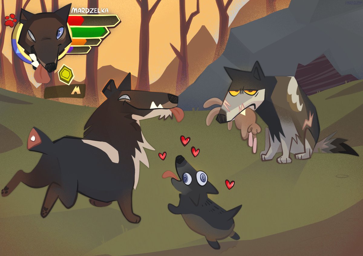 finally got my friend to play wolfquest with me,,,, we went accurate saga right away and kept breaking our bones and all but one pups died, good game