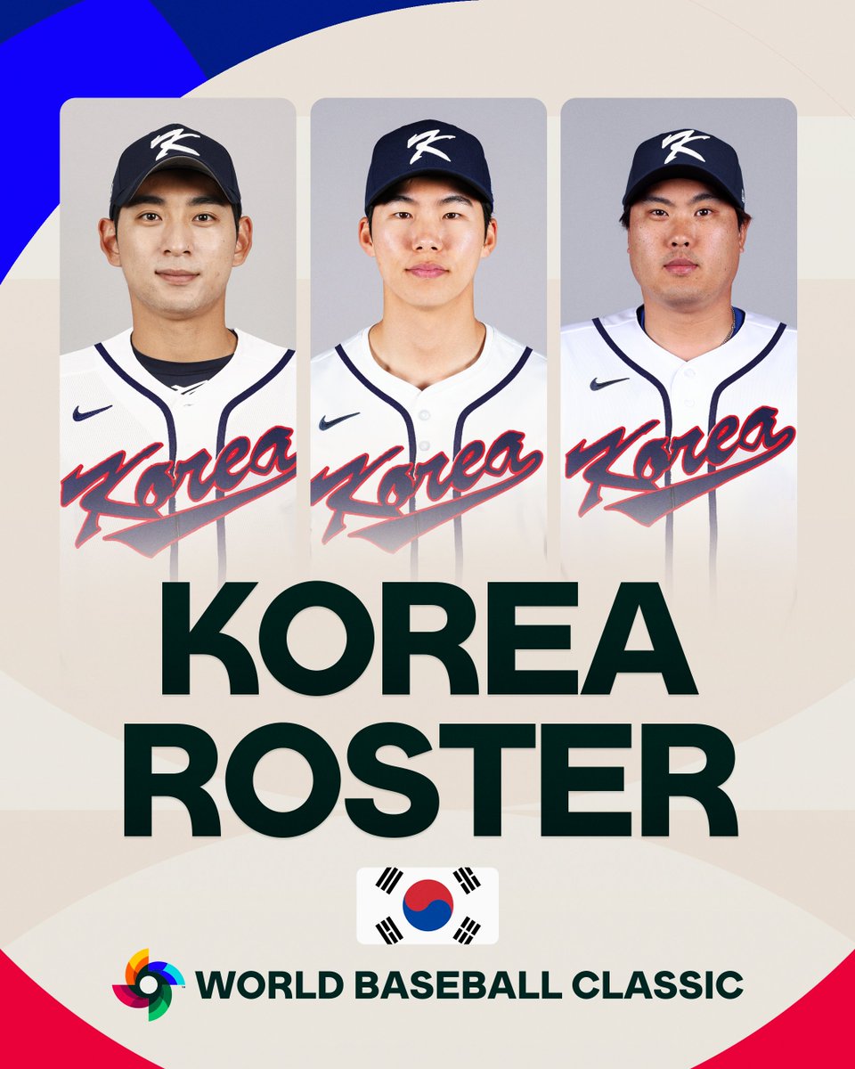 Here is Team Korea’s roster for the #WorldBaseballClassic 👀

FULL ROSTER: atmlb.com/46B00P1