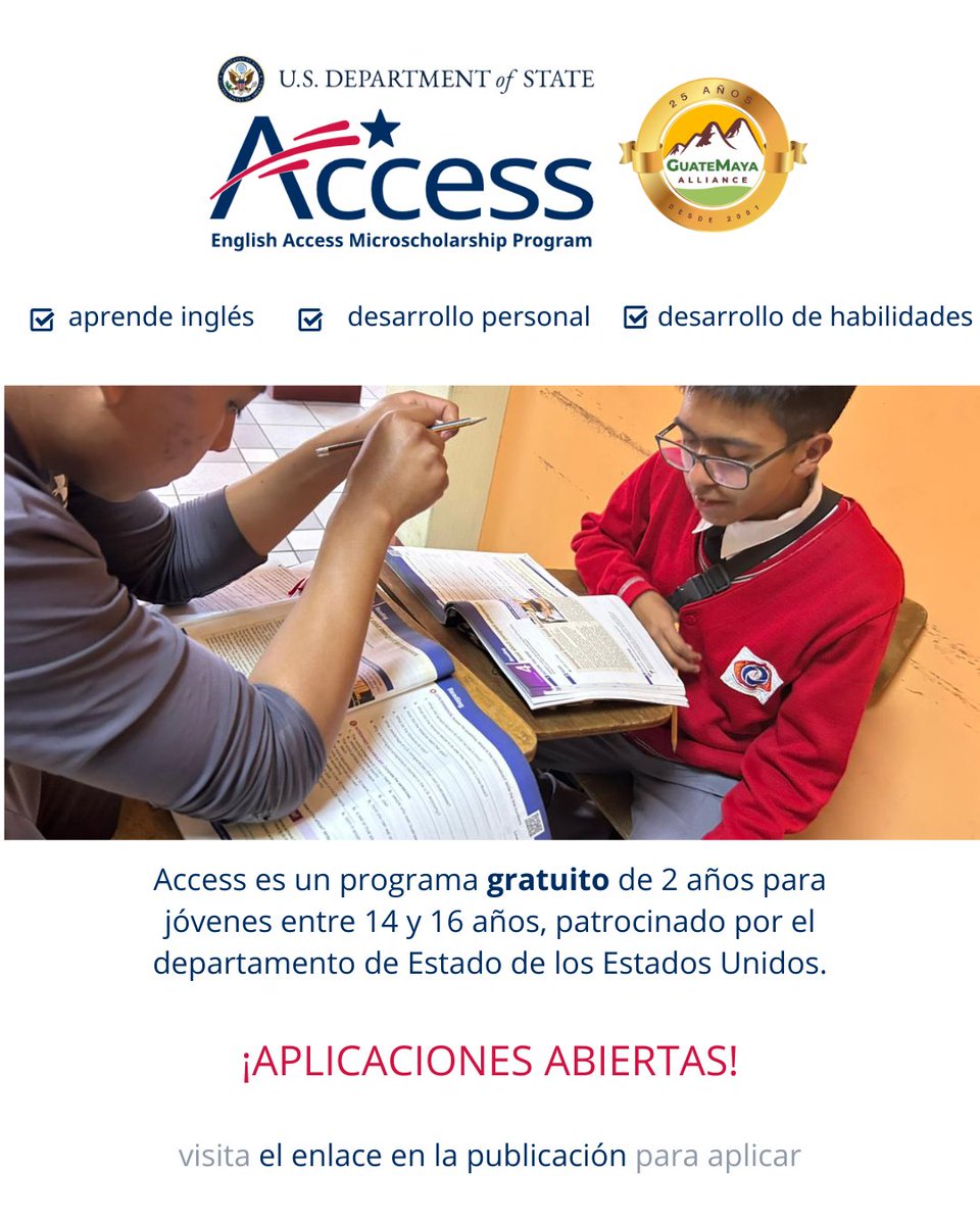 IxtatanF's tweet photo. #Quetzaltenango!!  El programa #Access mantiene abierta la convocatoria! No dejes pasar esta oportunidad!! Aplicación aquí:👇
https://t.co/fl7p4IQ9OU
📷 Fecha límite para aplicar: 23 de febrero de 2026
¡APLICA YA! https://t.co/MzLbd9Y92u