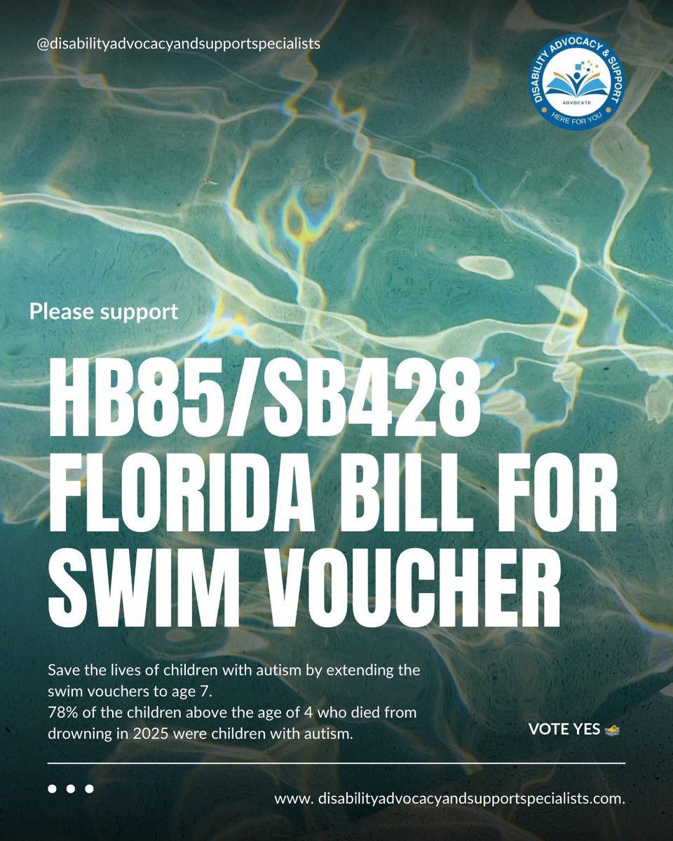 Support swim vouchers for children w #autism. This voucher extension would save many lives. ❤️