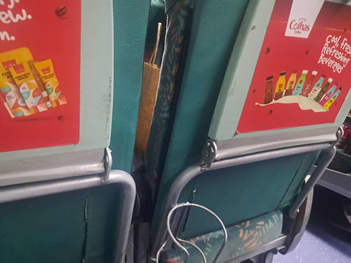 vasi20's tweet photo. @RailMinIndia 12028 Shatbdi Express. This is beyond pathetic. Seat cover torn or worn out at a time when the Govt is speaking of high speed train between Chennai &amp; Bengaluru. You are unable to offer decent travel experience on this premium train. https://t.co/CjgTwmtC2c