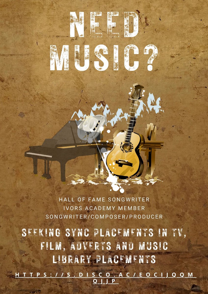 Whether you need a song for your new album, or something for a film production, look no further....
#MusicSupervisors #SyncAgents #MusicLibraries #MusicPublishers #MusicForFilm #MusicForTV #MusicForAds #Sync