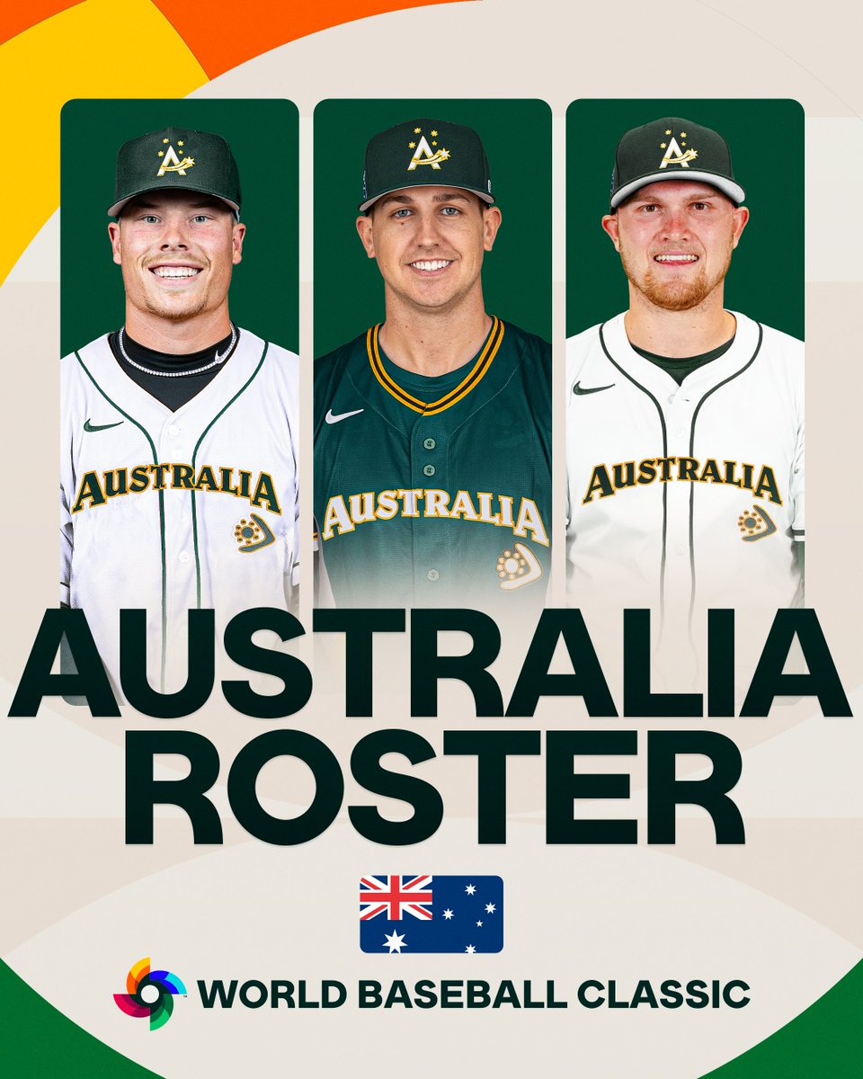 Team Australia is ready to go for the #WorldBaseballClassic 😤

FULL ROSTER: atmlb.com/4rEJlSZ