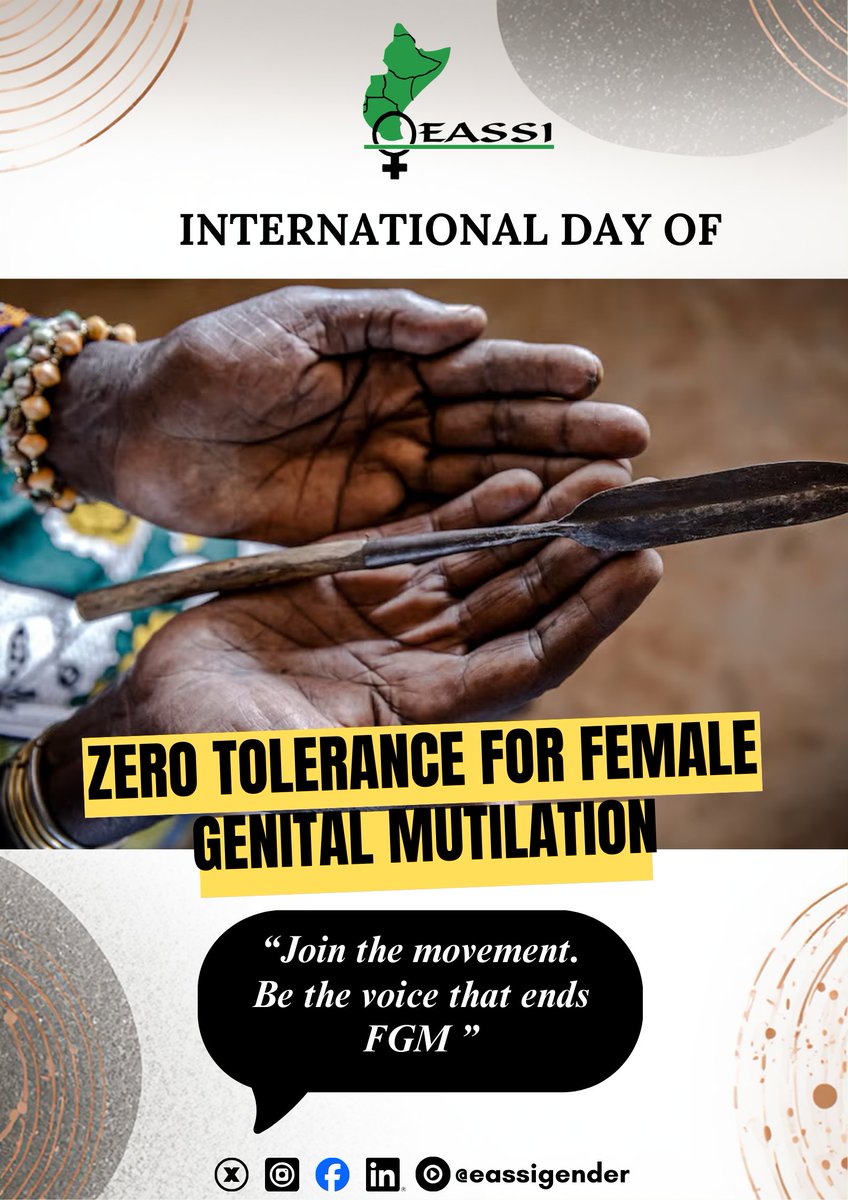 #FGM is not a culture. It is violence. 

Across the Eastern African Community, girls are still subjected to Female Genital Mutilation, putting their health, dignity, and lives at risk!

Pass the EAC FGM BILL, Protect every girl!!!

#Zerotolerance4FGM