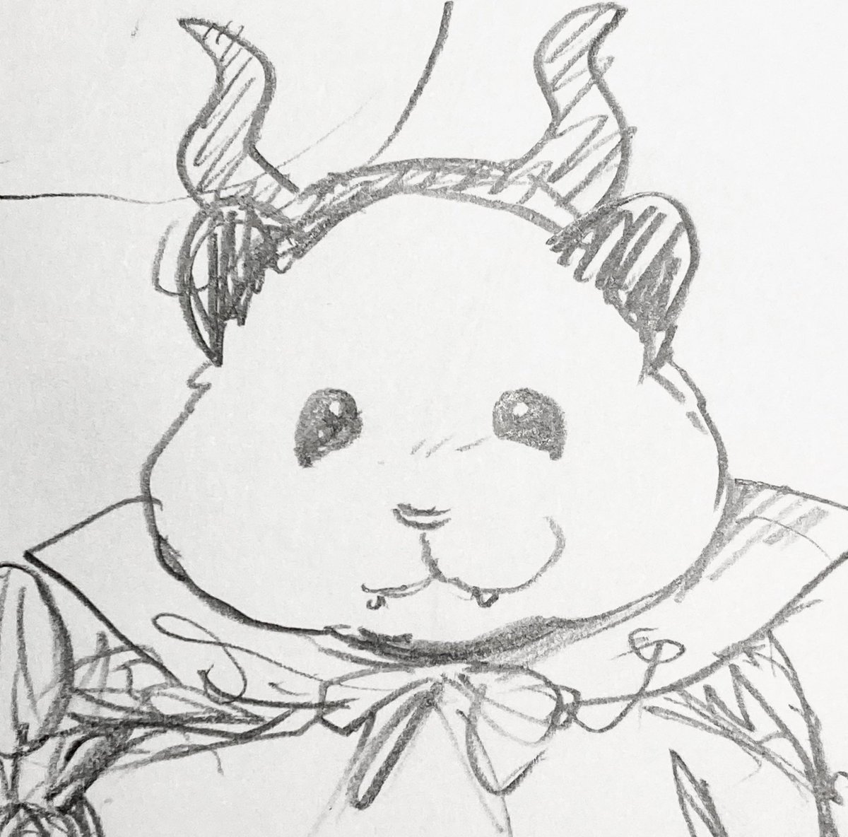 最近にんまりして三角になってる目にハマっていてそればっかり描いてしまう