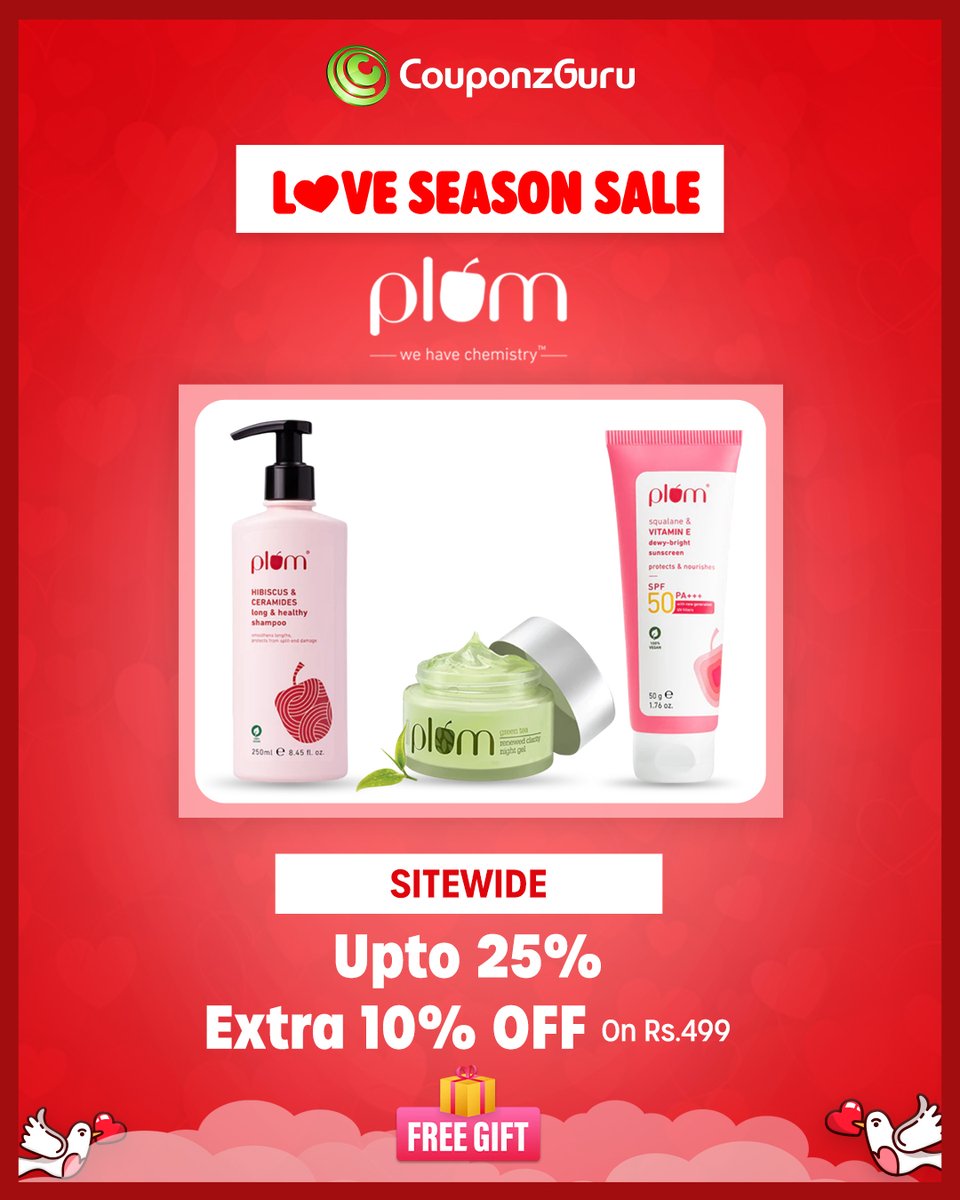couponzguru's tweet image. - Get Upto 25% Off On Cosmetics &amp;amp; More.
- Also Avail Extra 10% Off On Rs.499 &amp;amp; Instant Upto 12% CB.
- Dont Miss Out On Free Gifts

Checkout CouponzGuru To Avail The Code.

#Cosmetics #exclusive #Code #skincareproducts #CouponzGuru