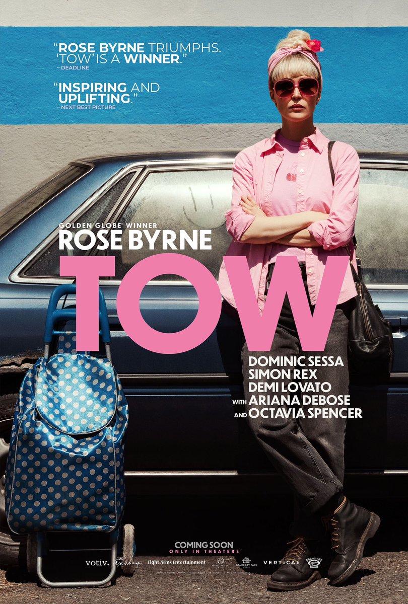 FilmNewsNos's tweet photo. 🎬 Here’s the NEW POSTER for drama movie, #Tow! Starring #RoseByrne #DominicSessa #DemiLovato #ArianaDeBose #OctaviaSpencer #SimonRex #ElsieFisher #LeaDeLaria #CorbinBernsen
In theaters March 20, 2026
#StephanieLaing @roadsidetweets https://t.co/XhsxZx3Oow