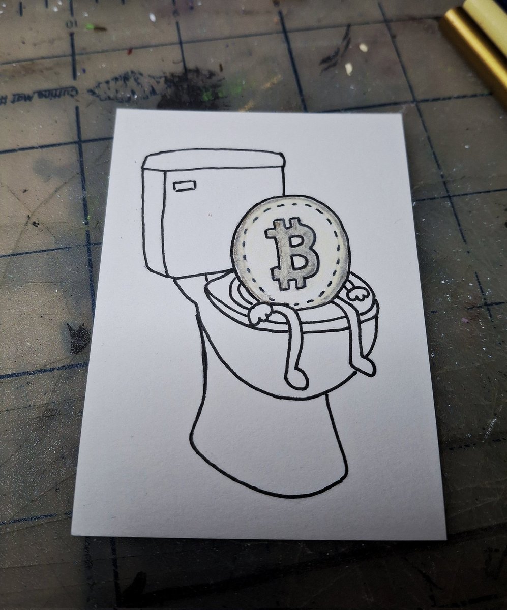Working on the 1 of 1 $btc $toilet fine art card
DM If interested in a hand drawn Trading card to add to your collection.