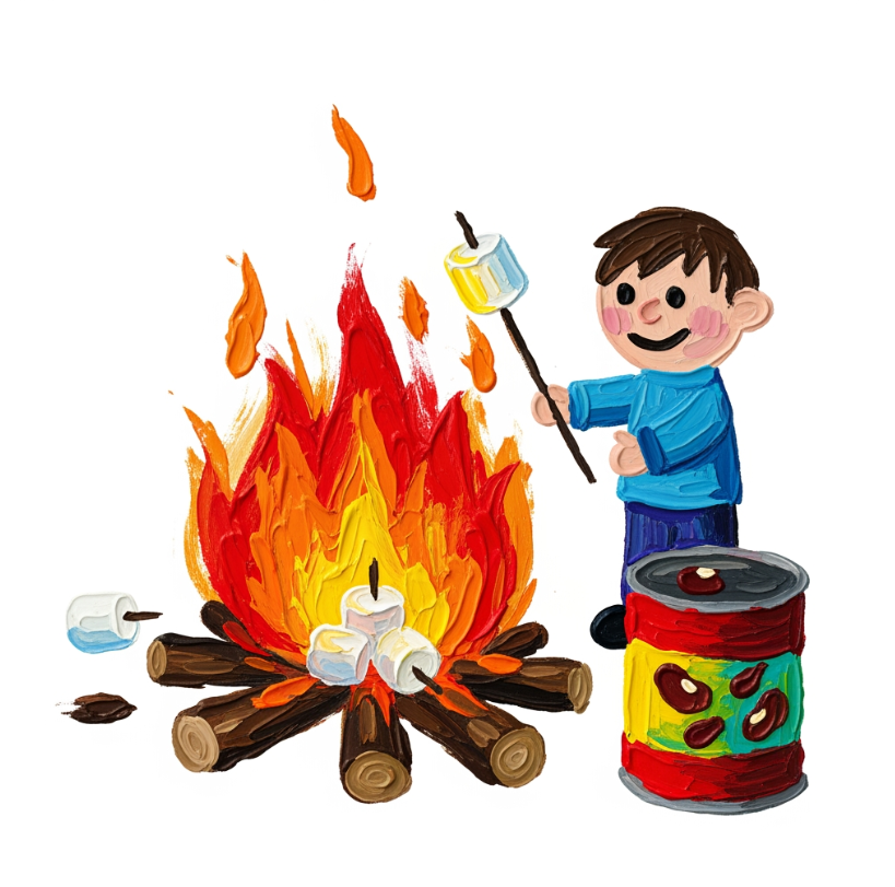 WagnerDutra13's tweet photo. Went full finger paint mode for my Camp Haven campfire art. Messy but authentic and those marshmallows actually look tasty. Sometimes the most fun art comes from getting your hands dirty @DataHaven_xyz https://t.co/PdINdbZvhq