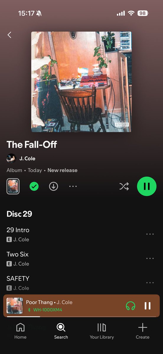 Listening to The Fall-Off… 🔥🔥🔥#TheFallOff <a href="/JColeNC/">J. Cole</a>