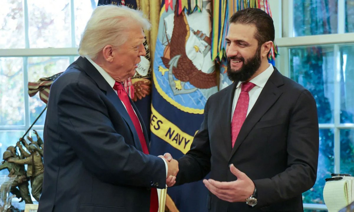 <a href="/LindseyGrahamSC/">Lindsey Graham</a> Hello Graham,
You call others terrorists while ignoring your own record.
Ahmad al-Sharaa (al-Jolani) was designated by the U.S. as a global terrorist, leader of an Al-Qaeda affiliate, with a $10M bounty — and today he’s shaking hands with your president.
Meanwhile, you lecture