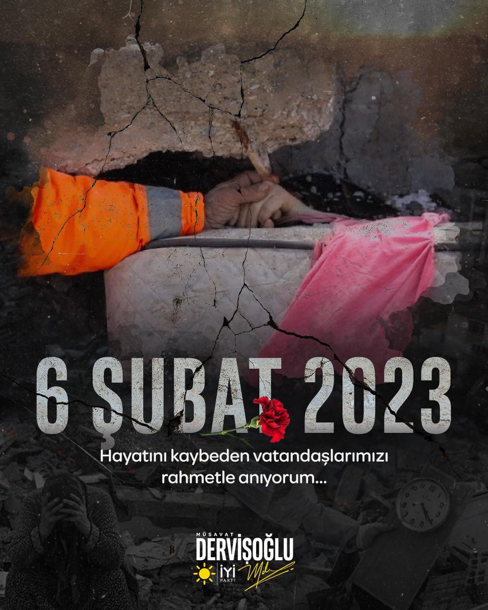 6 Şubat 2023’te yaşadığımız deprem felaketi, Cumhuriyet tarihimizin en ağır felaketlerinden biri olarak hafızalarımıza kazınmıştır.

Bu büyük yıkım; yönetim tercihlerinin, ihmallerin ve denetimsizliğin acı bir sonucudur.

Hayatını kaybeden vatandaşlarımızı rahmetle anıyor, acıyı