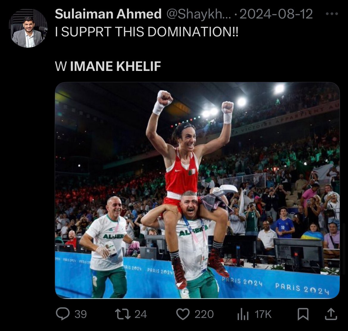 CatShoshanna's tweet image. Remember when this Arab man beat the shit out of a woman and stole her gold medal?  

And every Muslim bro suddenly became trans rights activist bc…….Palestine.