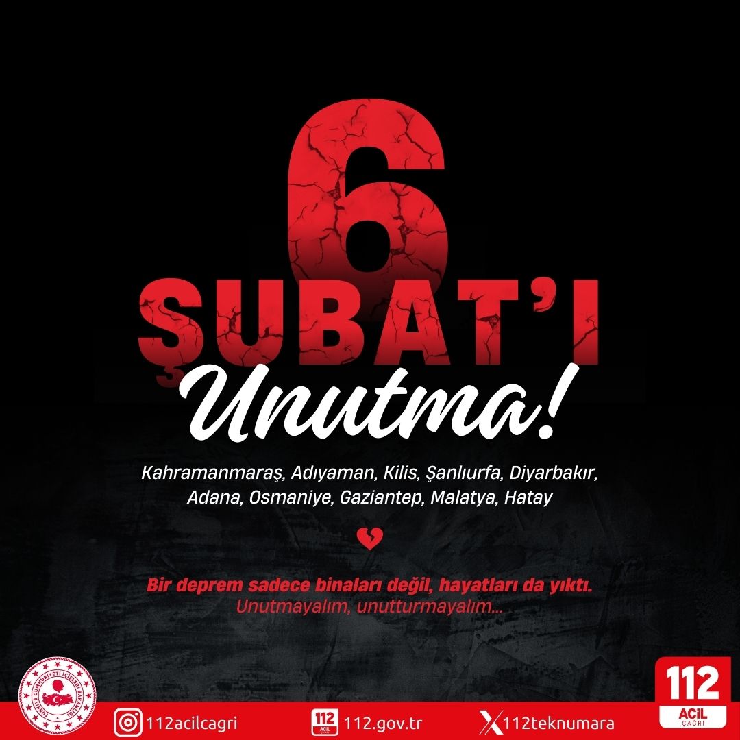 6 Şubat depremlerinde hayatını kaybeden vatandaşlarımızı rahmetle anıyor,
milletimize bir kez daha başsağlığı diliyoruz.