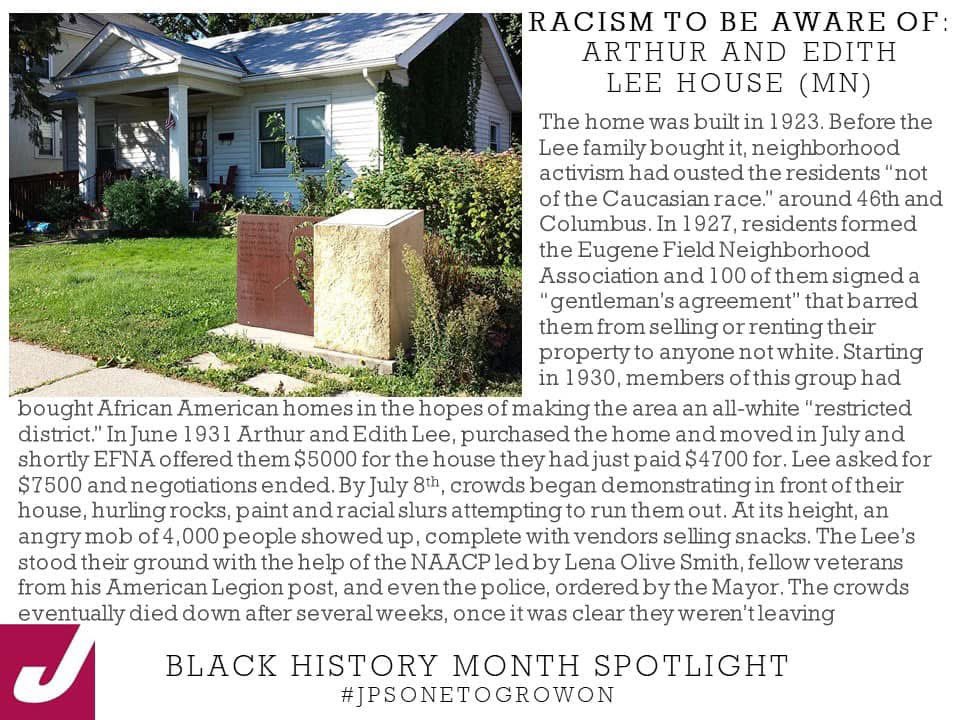 Welcome to Black History Month! Once 
again I will be posting “History to Know” and “Racism to be Aware of” to give to you some knowledge which can help put what is going on in the world perspective.
#BlackHistoryMonth #jpsonetogrowon #racismtobeawareof #historytoknow
