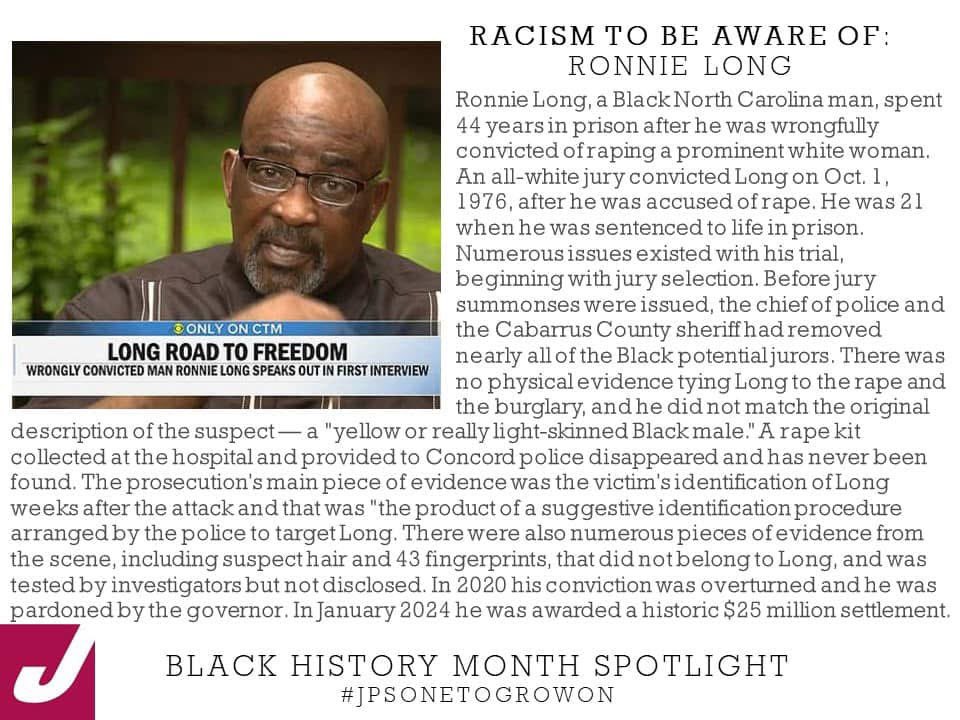 Welcome to Black History Month! Once 
again I will be posting “History to Know” and “Racism to be Aware of” to give to you some knowledge which can help put what is going on in the world perspective.
#BlackHistoryMonth #jpsonetogrowon #racismtobeawareof #historytoknow