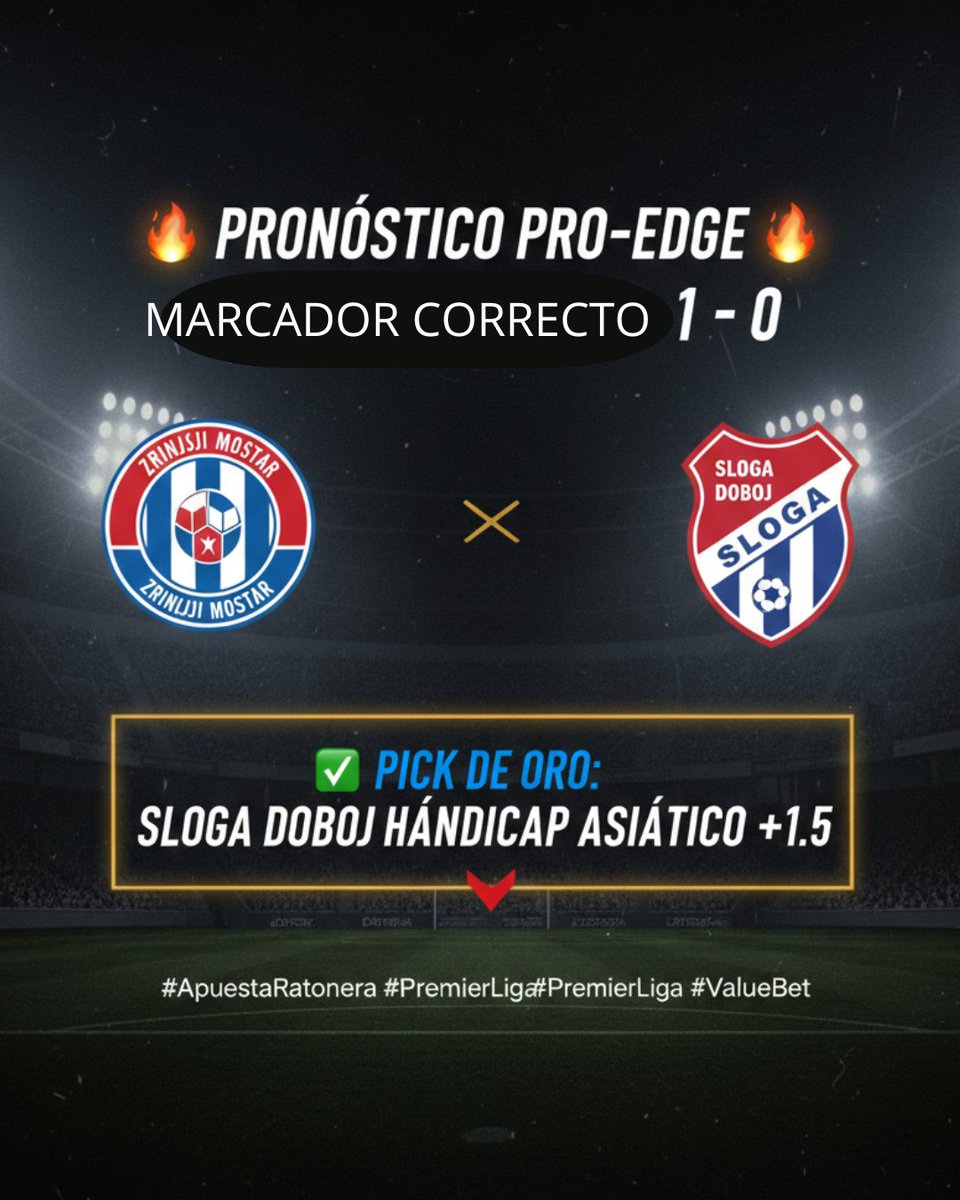 apuestaratonera's tweet photo. 🔥 PRONÓSTICO PRO-EDGE: ¿DOMINIO HISTÓRICO O CRISIS LOCAL? ⚽🇧🇦
El gigante Zrinjski Mostar recibe a Sloga Doboj en un duelo que los números pintan de una forma y la realidad de otra. ¡Analizamos el Edge matemático! 🧠📊 https://t.co/SmekjBEHaB