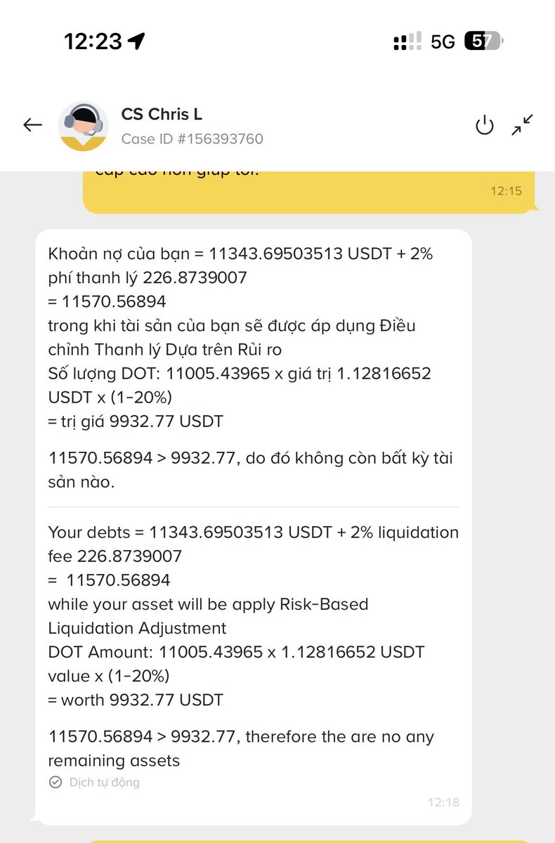 Duydaden9's tweet photo. @BinanceHelpDesk @cz_binance I was just force-liquidated on Binance and lost 10% of my total assets. Has anyone else experienced this? Even after the 2% liquidation fee was deducted,the platform failed to list the specific liquidation price. There is absolutely no transaction history available for this event https://t.co/8cDfDa9Zyn