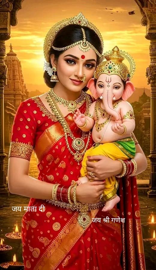 जय माता दी 🙏 जय श्री बाल गोपाल गणेश 😊