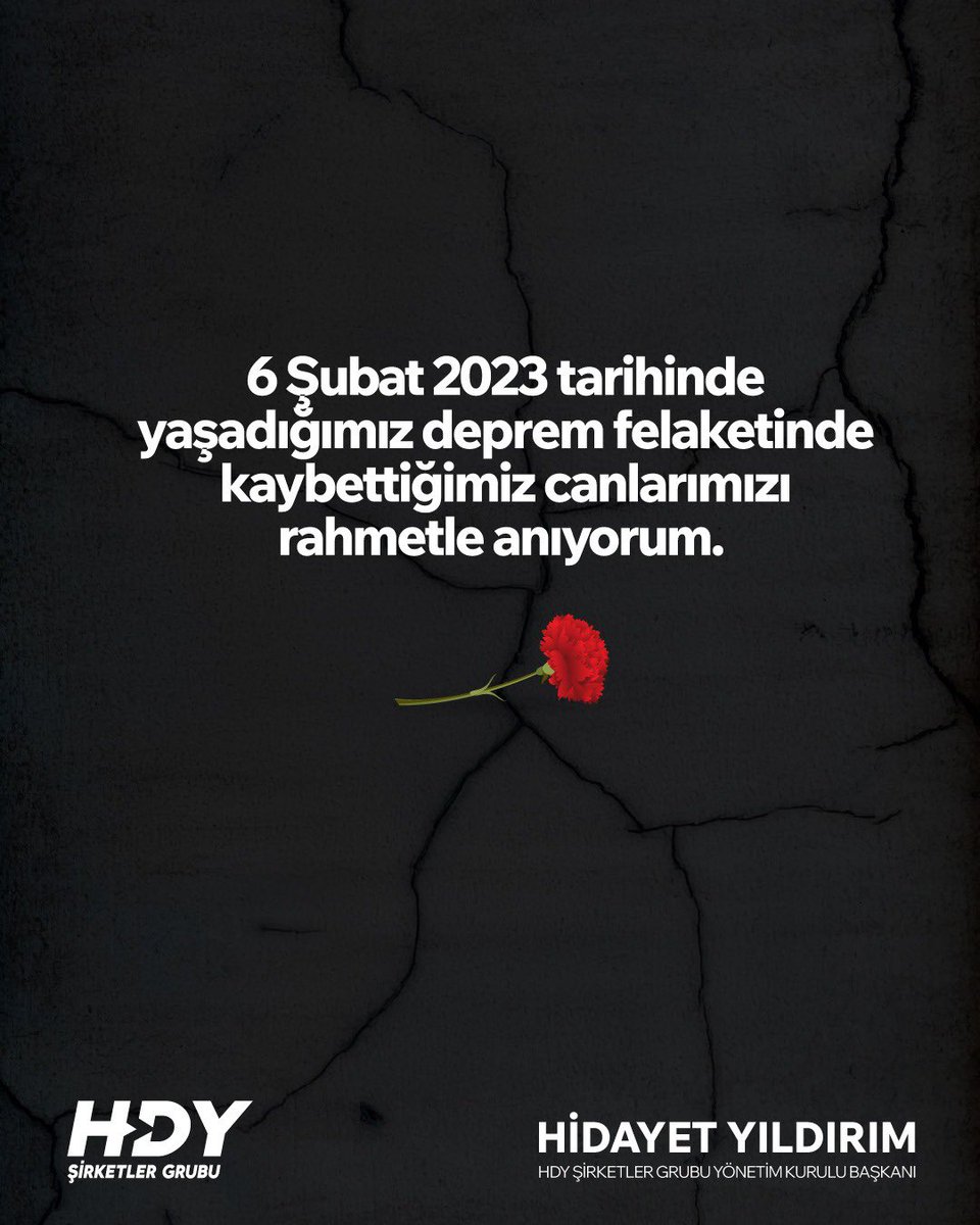 6 Şubat 2023’te yaşadığımız büyük felaket, ülke olarak hepimizin hayatında derin ve kalıcı izler bıraktı.
Hayatını kaybeden vatandaşlarımızı rahmetle anıyor, geride kalan ailelerine sabır ve başsağlığı diliyorum.