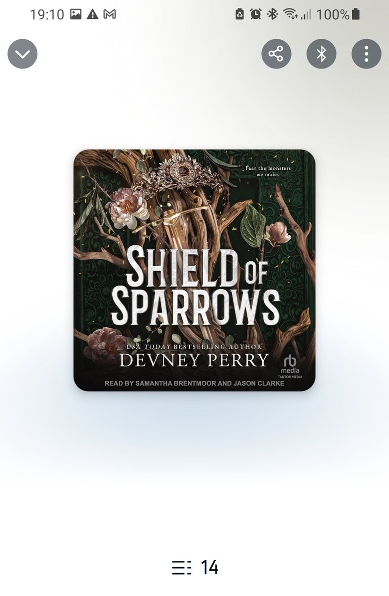 rory_queen901's tweet photo. @stephenRB4 I am listening to one of the finalist of "@audiobooks of the year" of #audie2026. Shield of sparrows, by @devneyperry_  narrate by #JasonClark and #samanthabrentmoor https://t.co/wW54EpFGzj