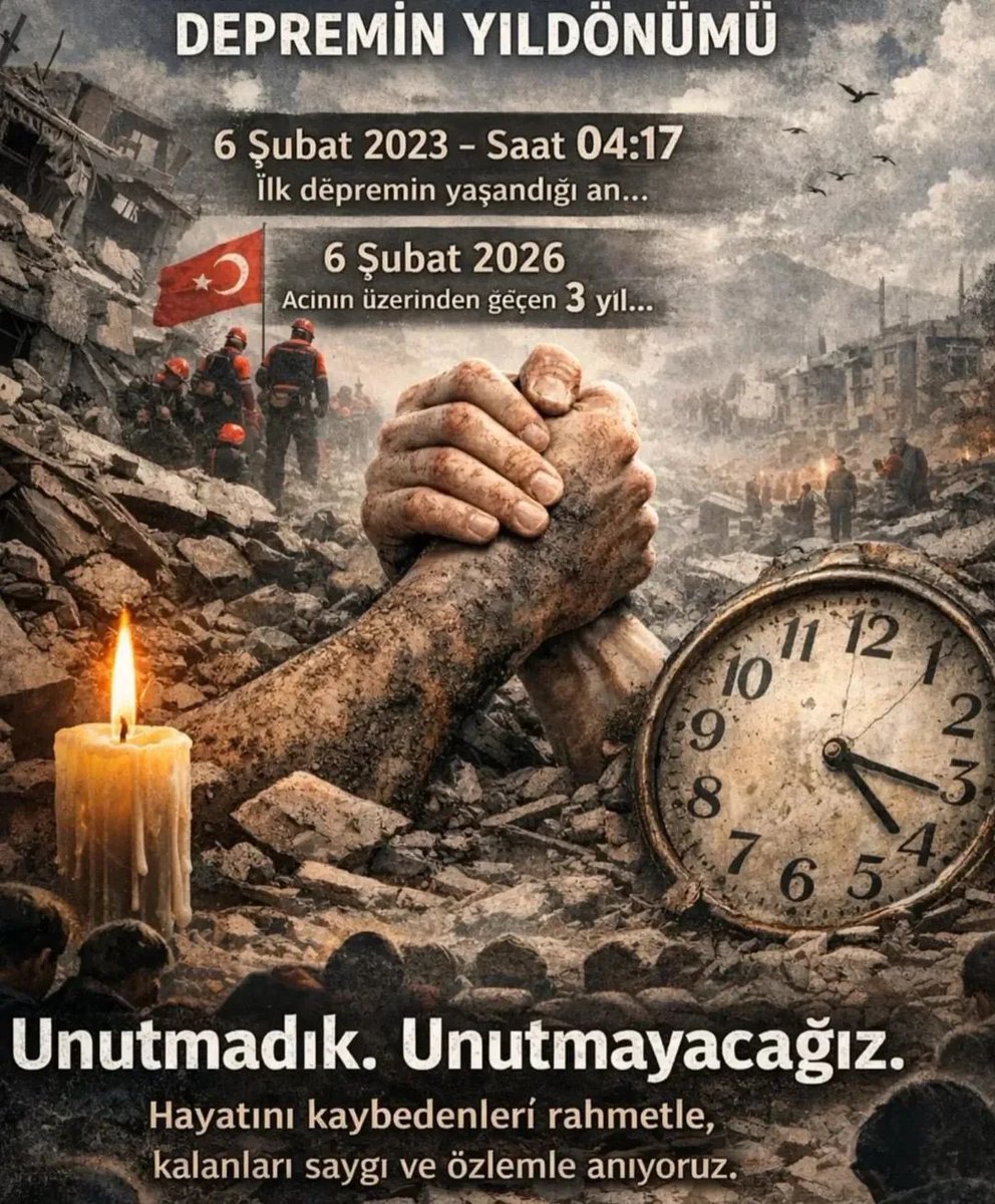 O gece hepimiz öldük…
Bazılarımız toprağa verildi,
bazılarımızın ise kalbi enkaz altında kaldı.

Birbirinizin kıymetini bilin.
Çünkü ayrılıklar çoğu zaman zamansız ve habersiz gelir.

Hz. Ali (r.a.)

#6Şubat2023
#Unutmadık
#Unutmayacağız
#HayırlıCumalar
#Dualarımızda