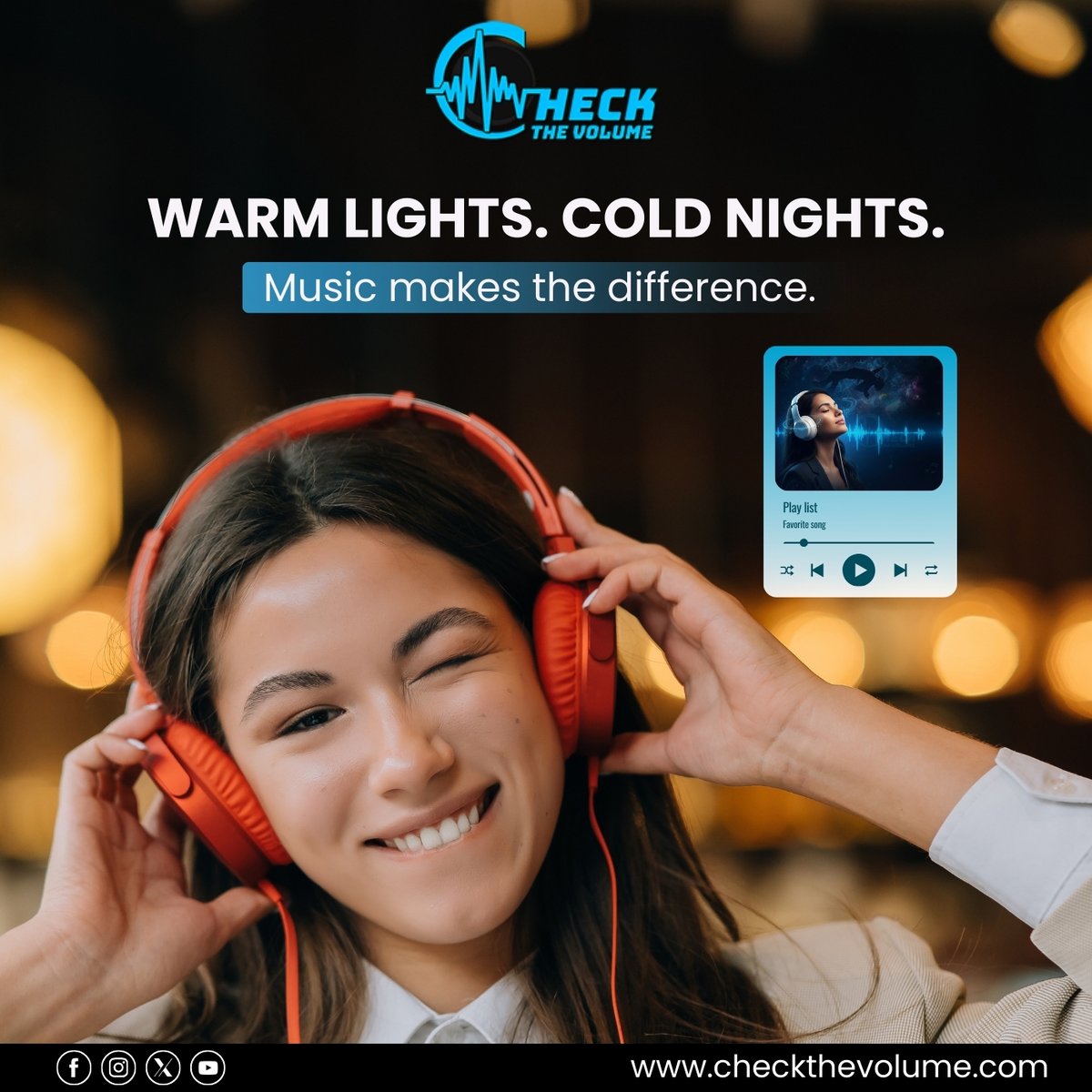 checkthevolume's tweet image. Warm lights. Cold nights.
Music makes the difference. 🎧✨
Some sounds don’t just play —
they set the mood.

Discover music that feels right, right now.
👉 checkthevolume.com
.
.
#CheckTheVolume #WinterVibes #MusicMood #DeepListening #SoundThatFeels
