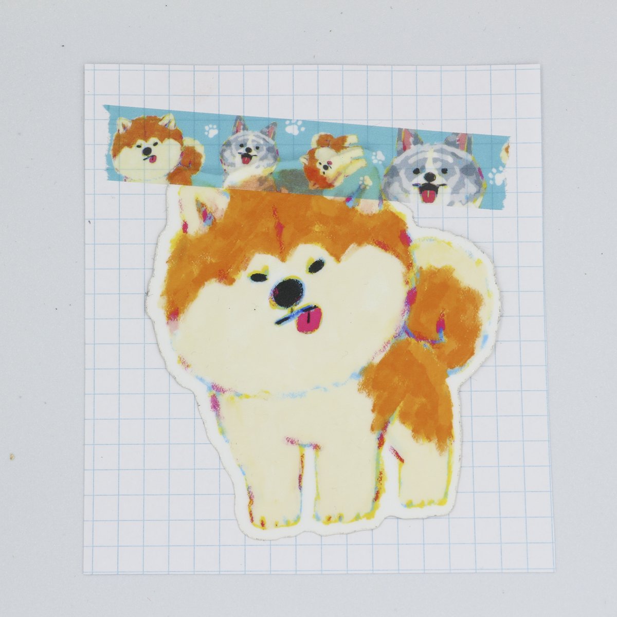 あきたいぬ　マステができました🐕✨
#秋田犬 
herbalcafeprana.raku-uru.jp/item-detail/18…