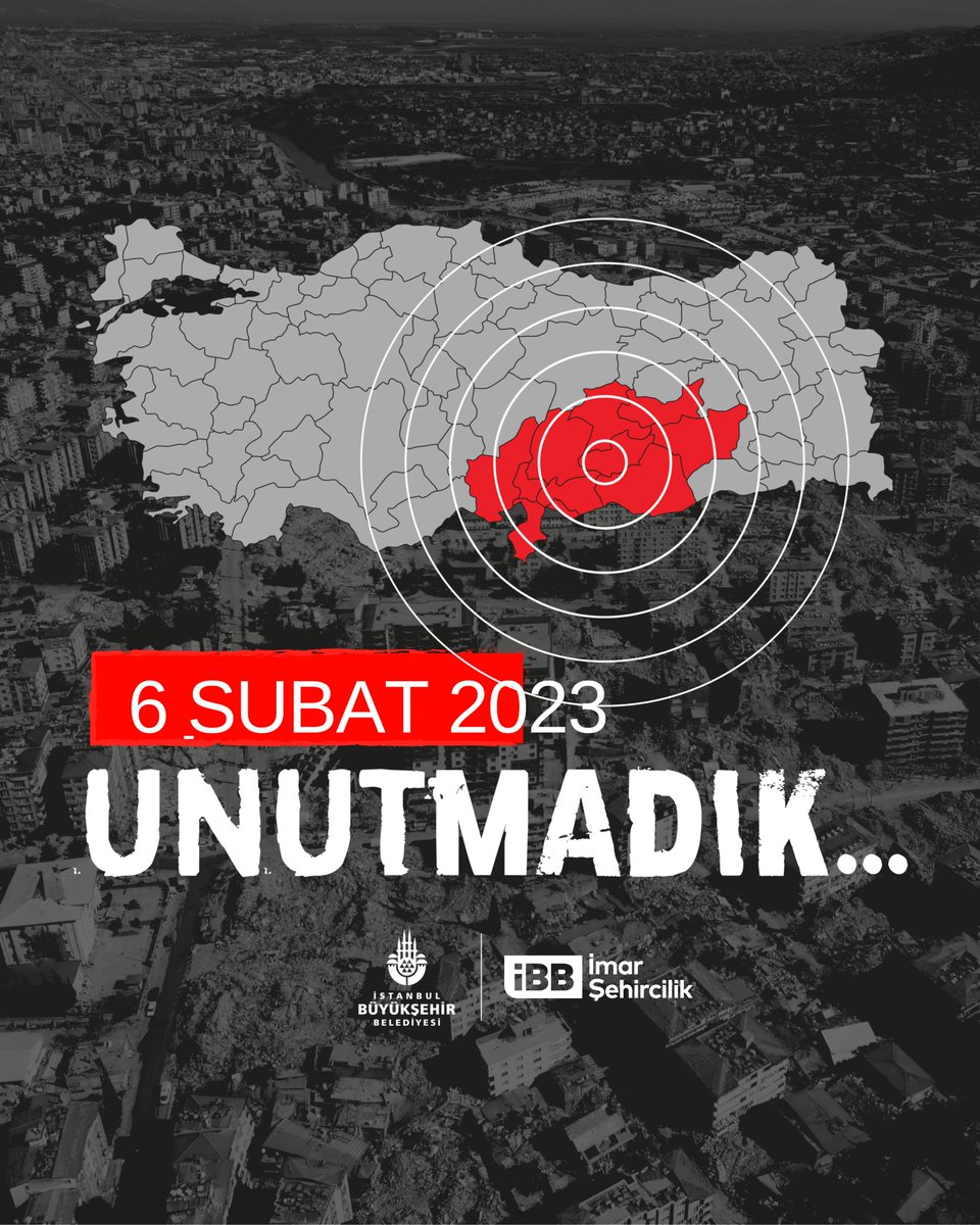 ibbimarsehir's tweet photo. 6 Şubat depremlerinde yitirdiğimiz on binlerce canımızı rahmetle anıyor, yakınlarına sabır diliyoruz.

Acısı hâlâ yüreğimizde… https://t.co/5afH1oRFZ6