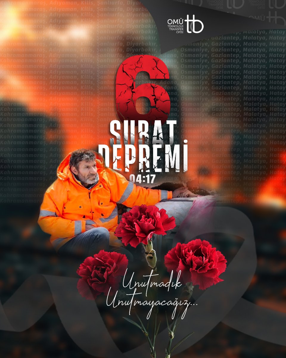Unutmayacağız
6 Şubat 2023’te Kahramanmaraş merkezli meydana gelen depremler, yalnızca şehirleri değil, milyonlarca insanın hayatını derinden etkiledi. 
Hayatını kaybeden vatandaşlarımıza Allah’tan rahmet, yakınlarına sabır; depremden etkilenenlere güç ve dayanıklılık diliyoruz.
