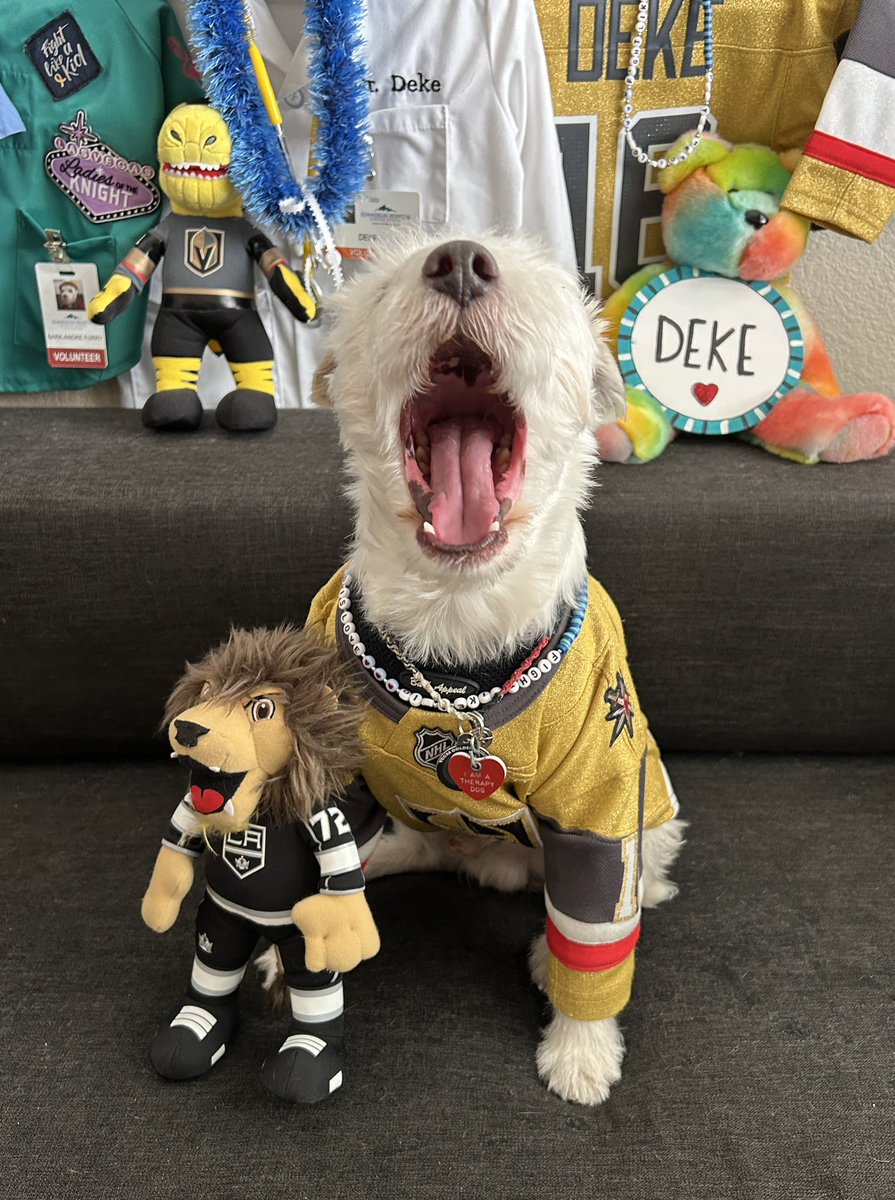 WINNER! 
<a href="/LAKings/">LA Kings</a> 1
<a href="/GoldenKnights/">Vegas Golden Knights</a> 4
~ Deke🐾
#GoKnightsGo
#VegasBorn                  
#LAKvsVGK                                                                                        
#VictorySausage