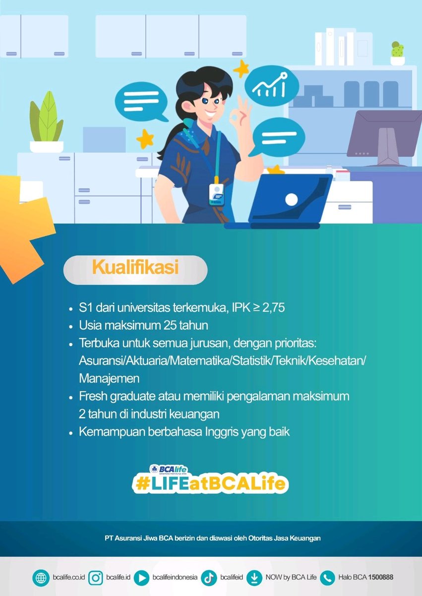 magnecareer's tweet photo. #LokerPam - PT Asuransi Jiwa BCA - Management Trainee 2026 https://t.co/h7tSckjffD