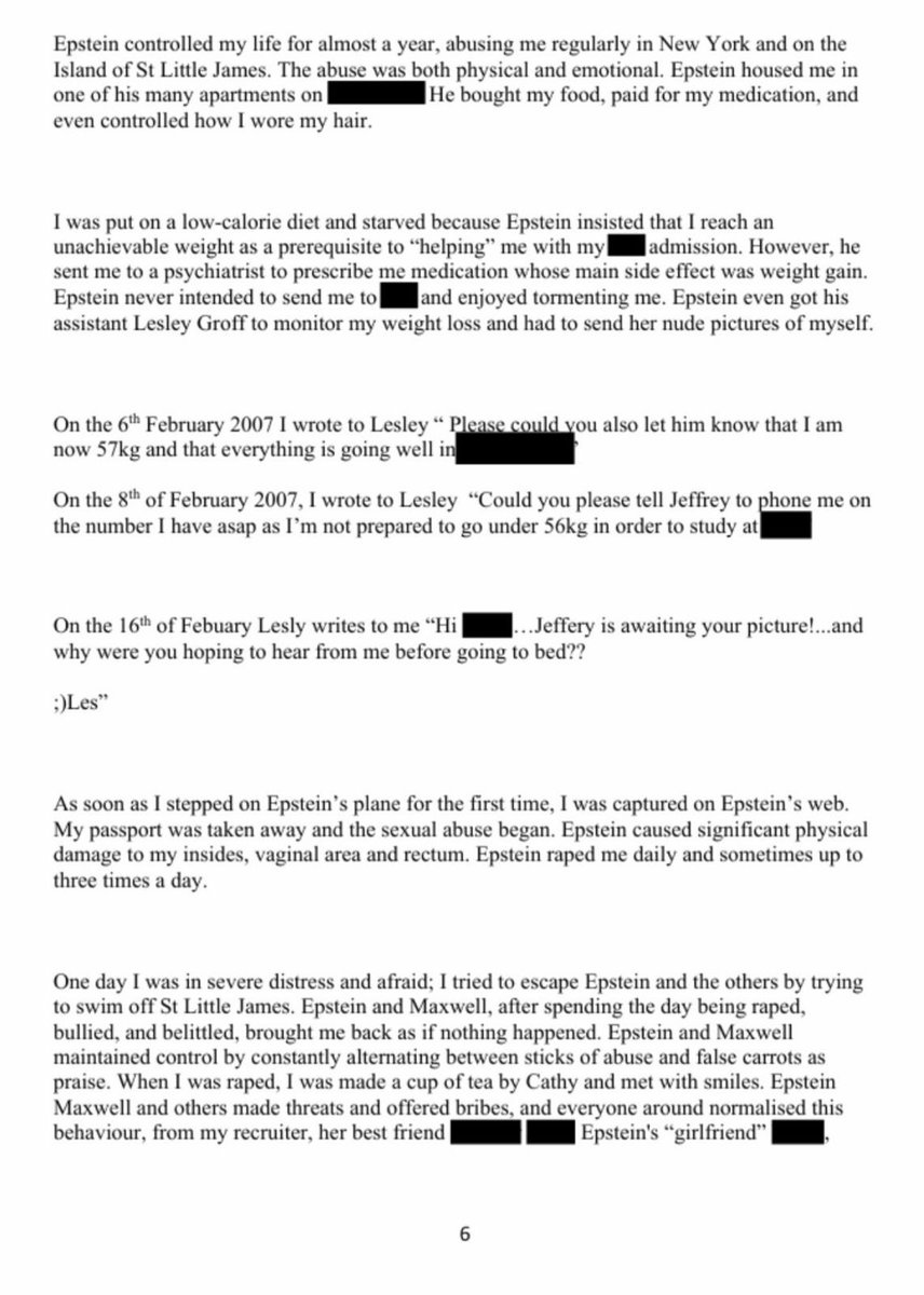A victim's testimony in the Epstein files describes having her passport taken the moment she stepped on his plane

She says Epstein raped her daily, sometimes three times a day, and tried to escape by swimming off Little St. James

He forced her on a starvation diet while his