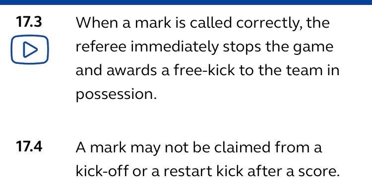 2__Stat's tweet photo. @IamAustinHealey In 2018 I believe, the term ‘clean catch’ was removed from the laws.  So now, as in the example last night you can mark a juggle. https://t.co/VWkoxgF21D