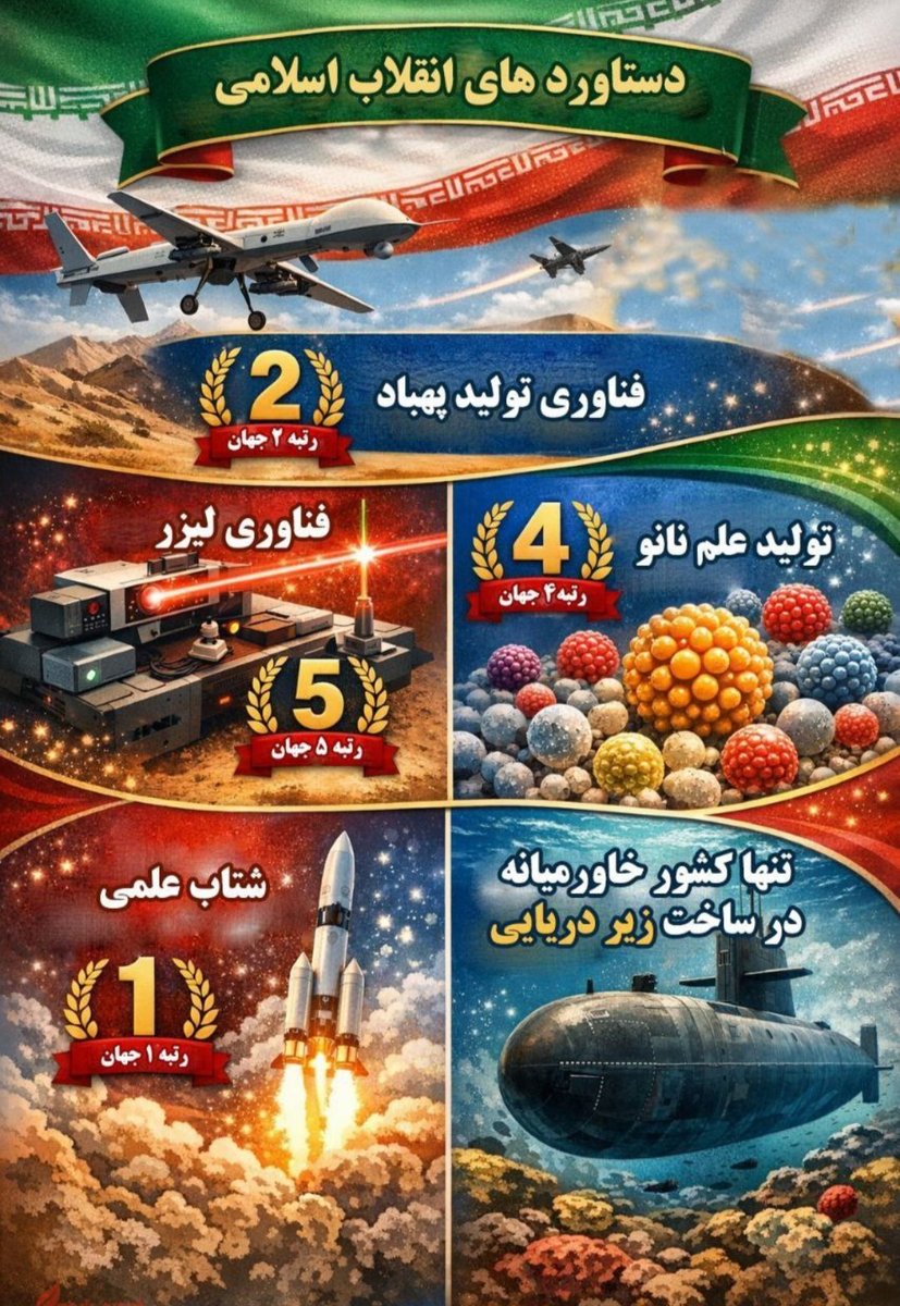 جمهوری اسلامی ایران، نه وابسته است و نه منتظر کمک بیگانگان؛ آنچه دارد محصول اراده و تلاش مردم خودش است از صنعت دفاعی تا فناوری، همه‌چیز با دستان ایرانی ساخته می‌شود.
#انقلاب_مردم
#مردم_پیروز