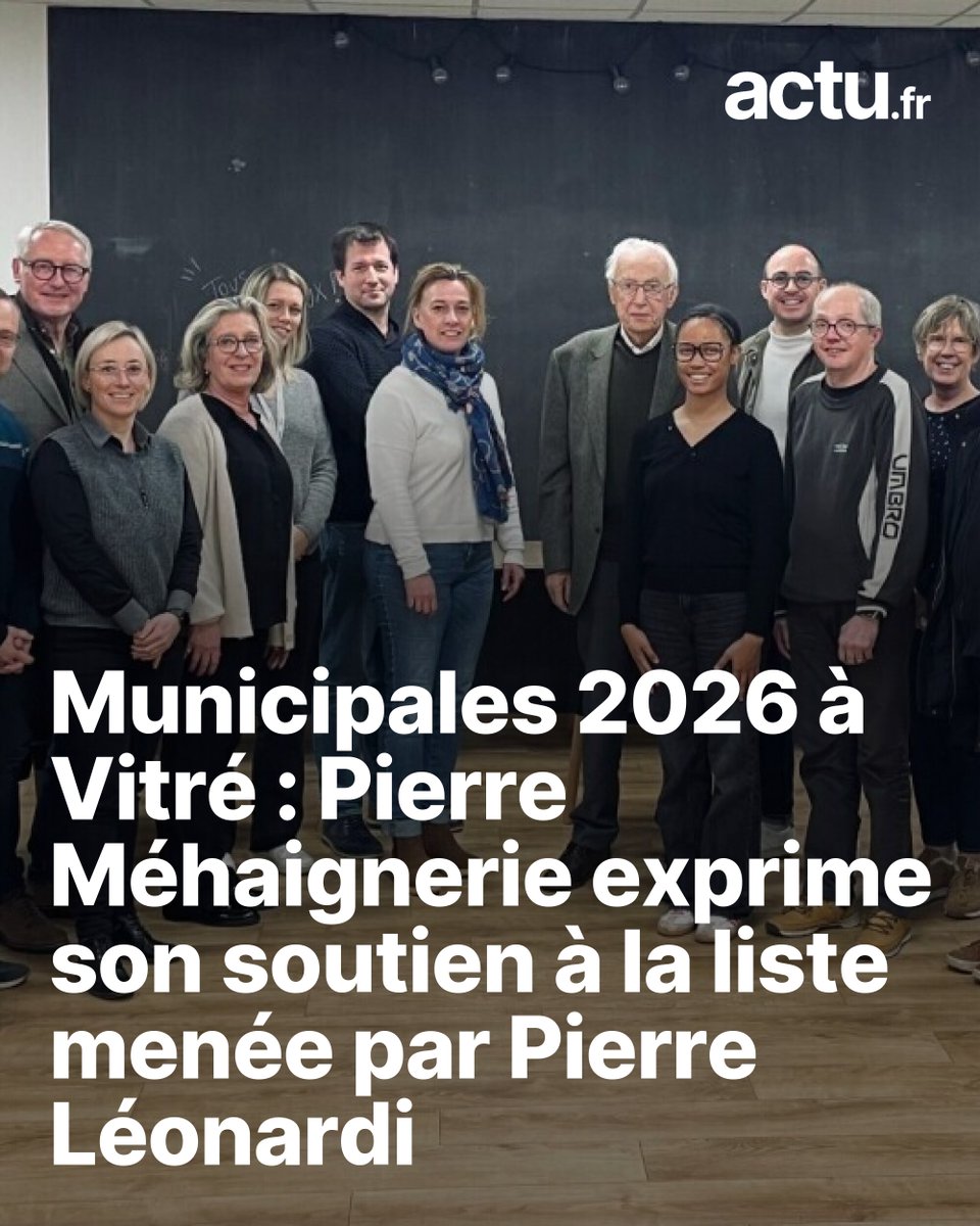 Municipales 2026 à Vitré : Pierre Méhaignerie exprime son soutien à la liste menée par Pierre Léonardi
➡️ l.actu.fr/J6RA