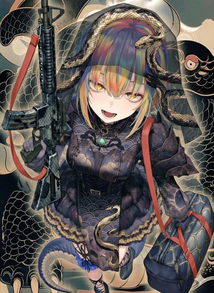 Black Tortoise Chinese Goth Style #ゴーゴーゴスロリ #xAI #GrokImagine