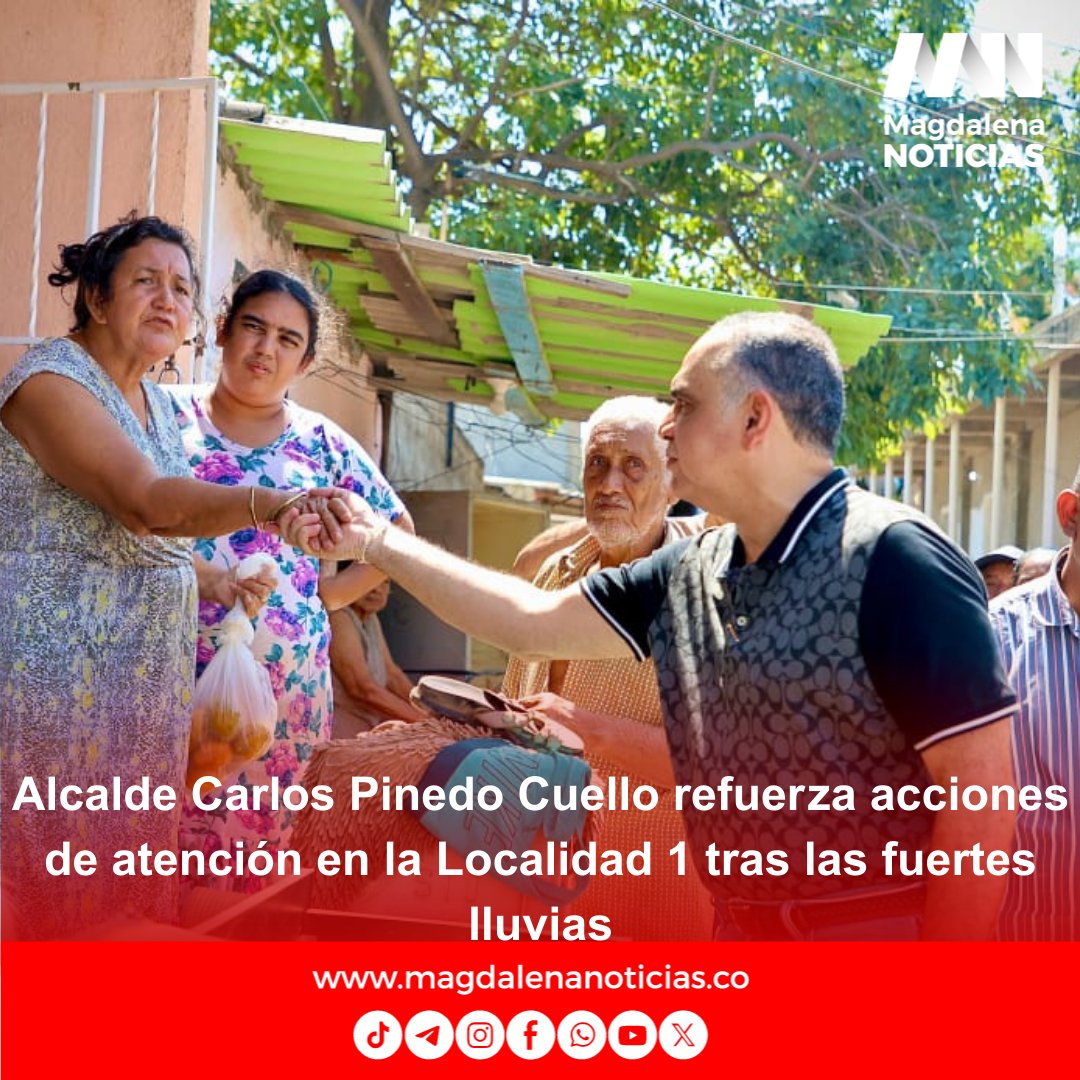 MagdNoticias's tweet photo. Alcalde Carlos Pinedo Cuello refuerza acciones de atención en la Localidad 1 tras las fuertes lluvias https://t.co/KiwMwXMdRH https://t.co/hjzsU9WToa