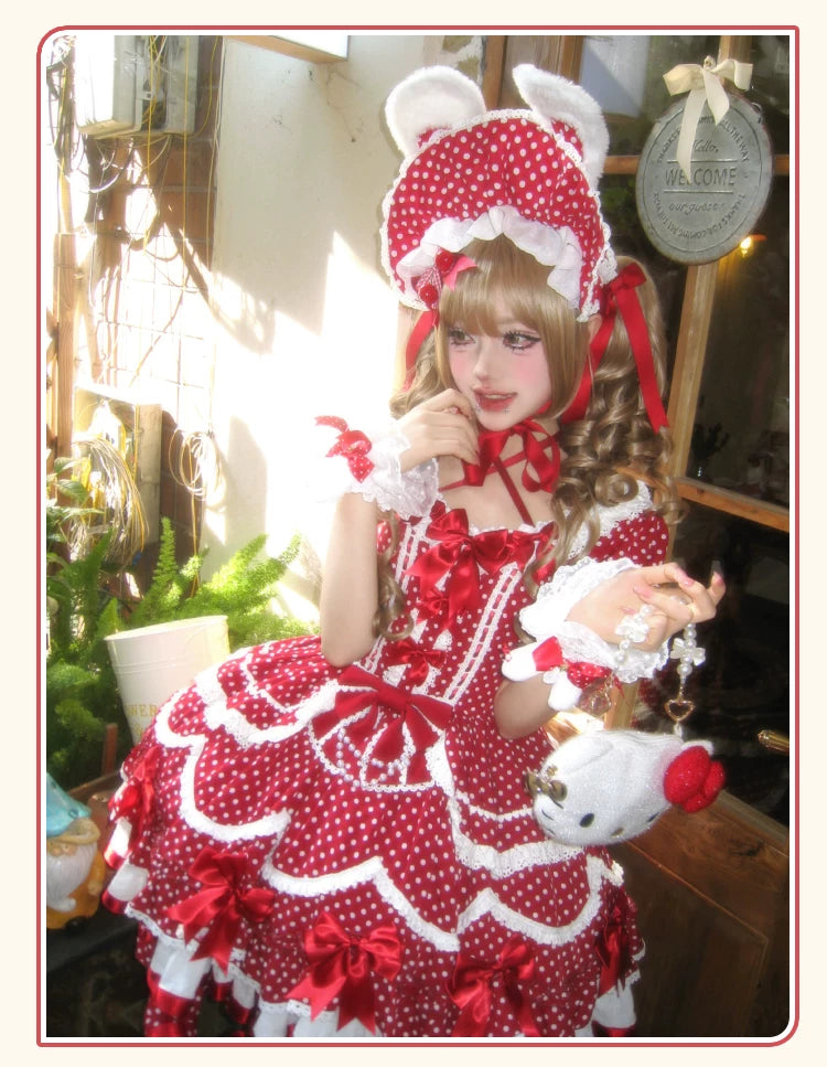 42lolita_'s tweet image. New🔥Berry Dew Drops - Red Old School Lolita OP Dress Polka Dot

The Red Polka Dot Lolita Dress with cross halter tie, lace tiers, and a pearl bow is the ultimate vintage sweet style! ✨🎀

Purchase link: 42lolita.com/products/red-o…

#OldSchoolLolita #lolitacoord #SweetStyle