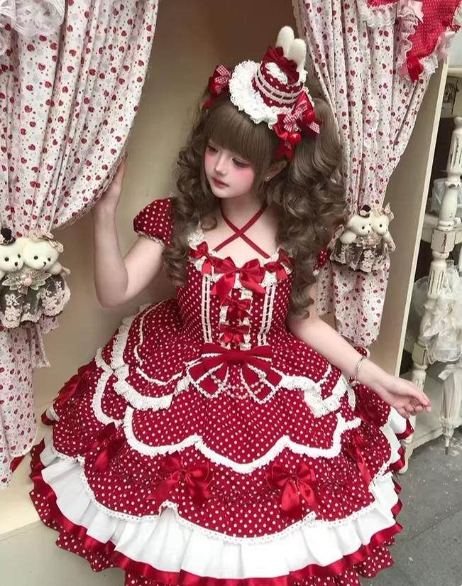 42lolita_'s tweet image. New🔥Berry Dew Drops - Red Old School Lolita OP Dress Polka Dot

The Red Polka Dot Lolita Dress with cross halter tie, lace tiers, and a pearl bow is the ultimate vintage sweet style! ✨🎀

Purchase link: 42lolita.com/products/red-o…

#OldSchoolLolita #lolitacoord #SweetStyle