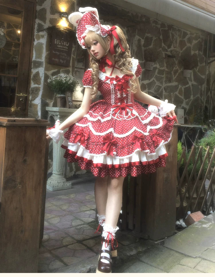 42lolita_'s tweet image. New🔥Berry Dew Drops - Red Old School Lolita OP Dress Polka Dot

The Red Polka Dot Lolita Dress with cross halter tie, lace tiers, and a pearl bow is the ultimate vintage sweet style! ✨🎀

Purchase link: 42lolita.com/products/red-o…

#OldSchoolLolita #lolitacoord #SweetStyle