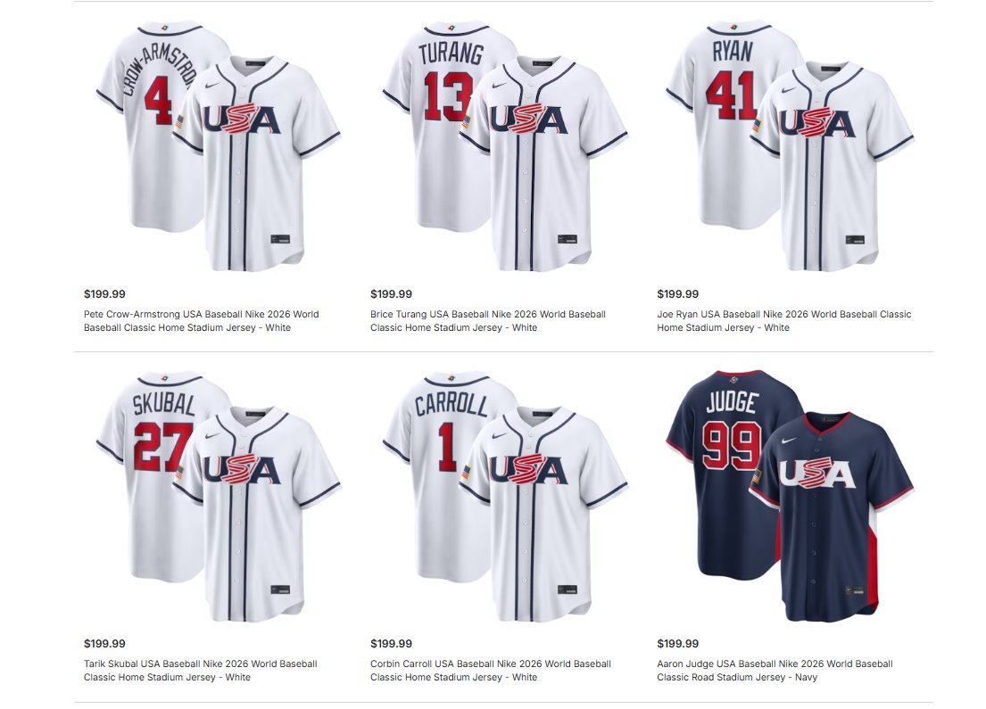 WBC JERSEYS HAVE DROPPED