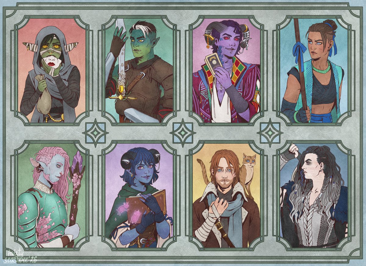I lived to see the Mighty Nein series.
I lived to see the moment when I could draw them all together. I don't know why I didn't do this before.

#CriticalRole #TheMightyNein