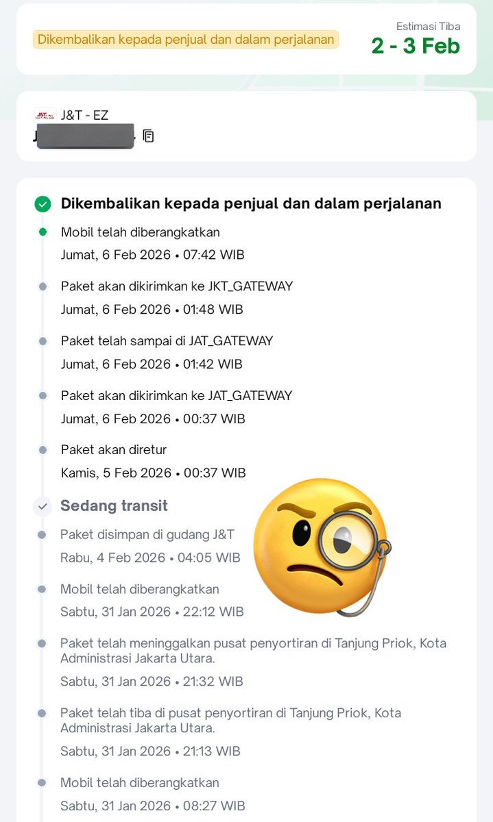 Jarang2 bermasalah sm pengiriman. Sekalinya bermasalah malah pas barang lmyn penting. 

Nunggu 4 hari ga ada update mikirnya ketunda dikit mgkn krn banjir, tau2 berubah status diretur😌

Tar di-refund setelah barang sampe ke seller apa gimana sih ya, chat ke seller jg ga dibls...